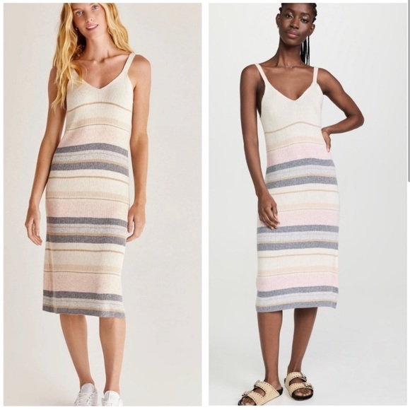 Striped Rib Knit Tank Dress - Picture 4 of 4